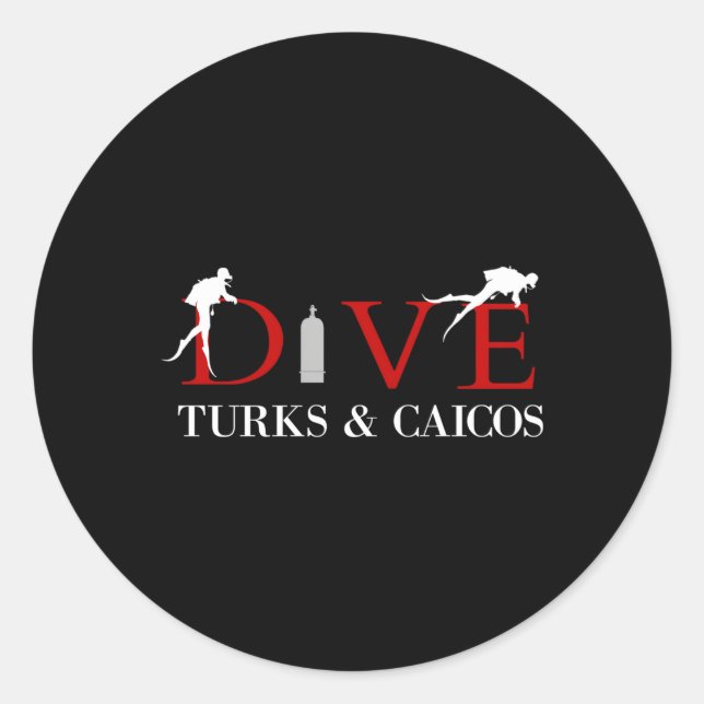 Scuba Dive Turks And Caicos Classic Round Sticker (Front)