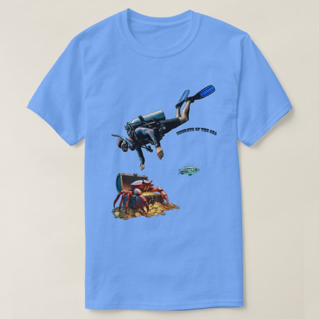 SCUBA Diver and a Treasure Chest of Gold Coins URM T-Shirt (Design Front)