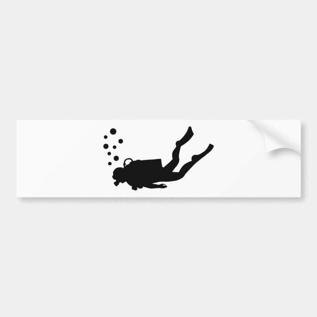 Scuba diver bubbles bumper sticker (Front)