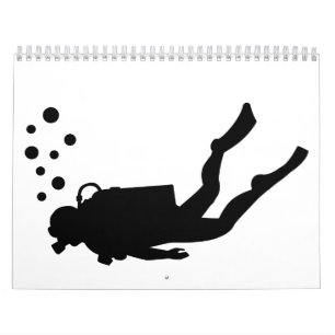 Scuba diver bubbles calendar