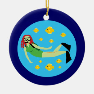 Scuba Diver Ceramic Tree Decoration