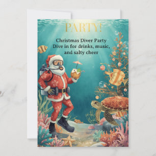 Scuba DIVER  Christmas Diver Party Invitation