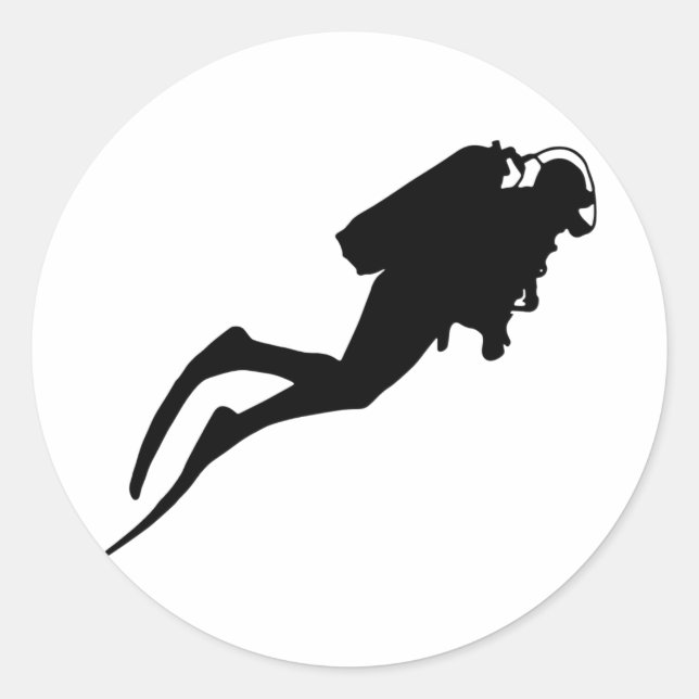 scuba diver classic round sticker (Front)