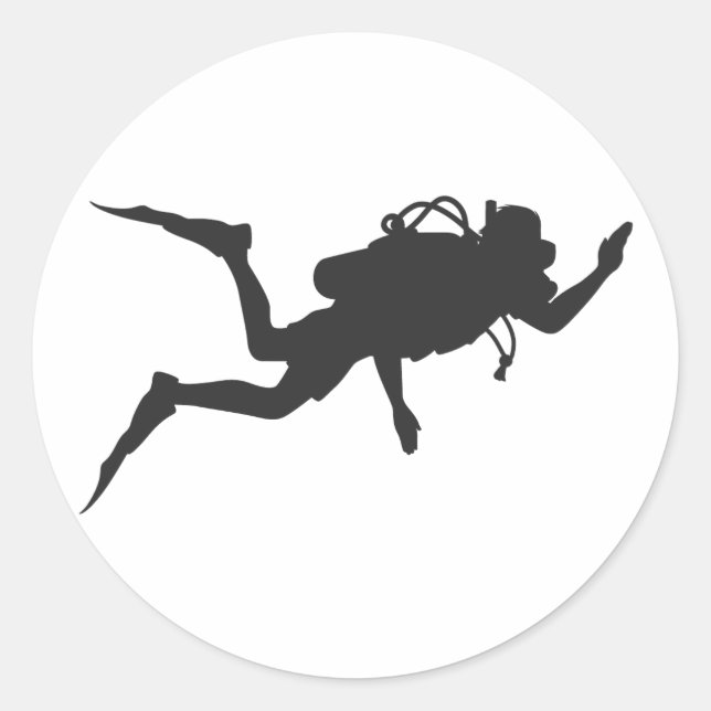 Scuba Diver Classic Round Sticker (Front)