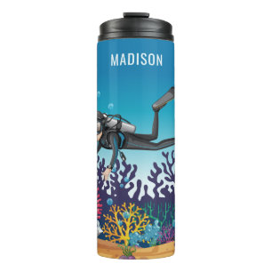 Scuba Diver custom name tumbler