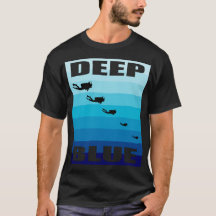 Scuba Diver Deep Blue Gradient Silhouette Ocean