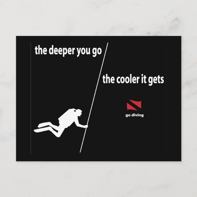 Scuba Diver Deeper Postcard (Front)