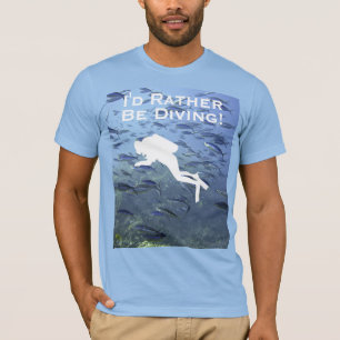 Scuba Diver Design "I'd Rather Be Diving" T-Shirt