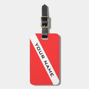 SCUBA DIVER. DIVERS FLAG PERSONAL LUGGAGE TAG