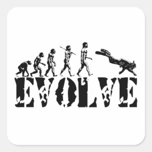 Scuba Diver Diving Evolution Sports Art Square Sticker