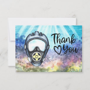 Scuba Diver  diving under the sea Thank You Card