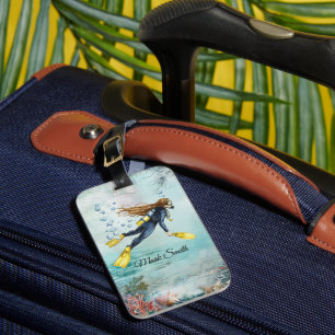 Scuba Diver Diving underwater Luggage Tag