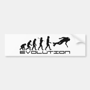 Scuba Diver Diving Water Sport Evolution Art Bumper Sticker