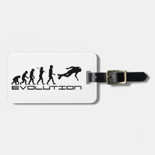 Scuba Diver Diving Water Sport Evolution Art Luggage Tag