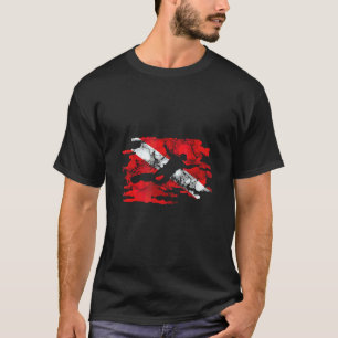 Scuba Diver Down Dive Flag Freediving Underwater T-Shirt