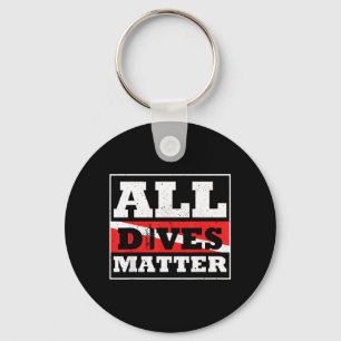 Scuba Diver Down Flag All Dives Diving Graphic Key Ring