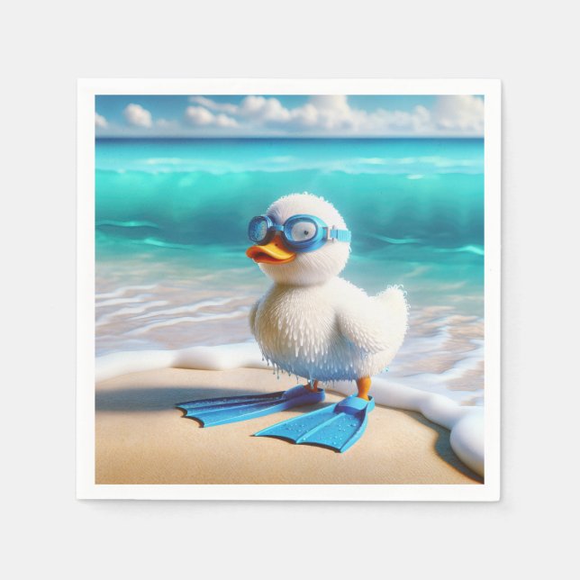 Scuba Diver Duckling Napkin (Front)