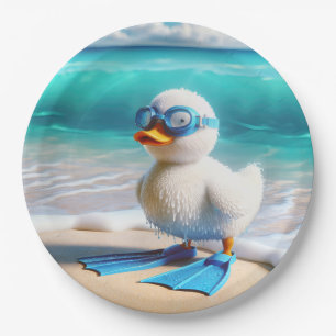 Scuba Diver Duckling Paper Plate