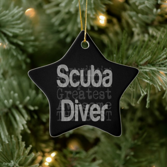 Scuba Diver Extraordinaire Ceramic Tree Decoration (Tree)