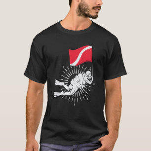 Scuba Diver Flag Ocean Swimming Underwater Diving T-Shirt