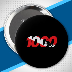 Scuba Diver Gift - 1000th Dive - Diver Down Diving 10 Cm Round Badge