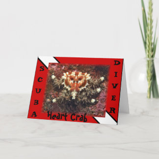 Scuba Diver Heart Crab - Card