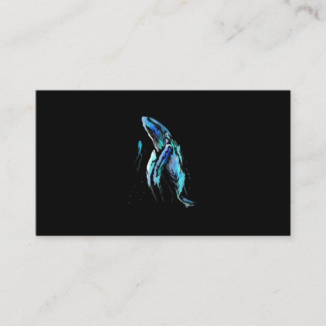 Scuba Diver Humpback Whale Swimming Diving Gift Business Card (Front)