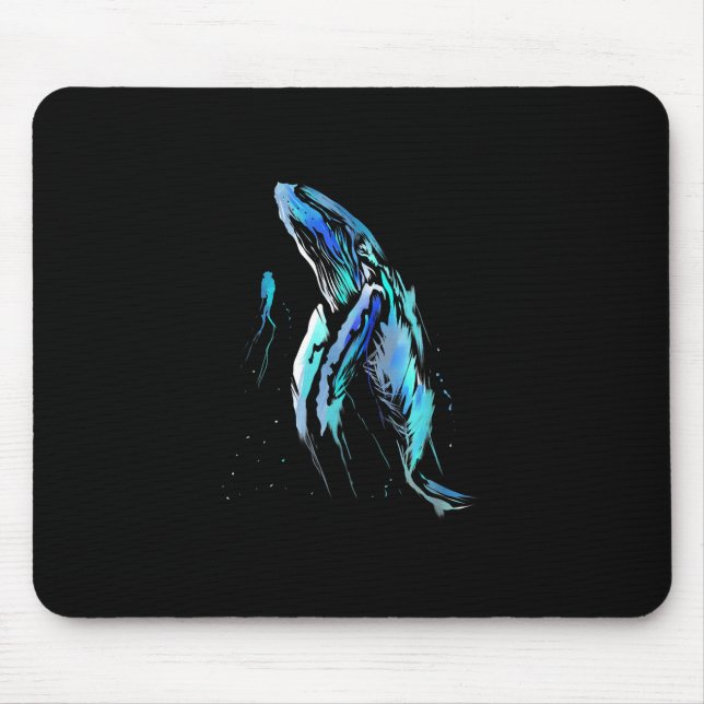 Scuba Diver Humpback Whale Swimming Diving Gift Mouse Mat (Front)