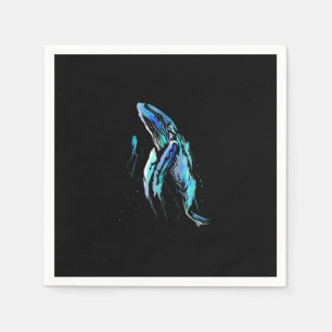 Scuba Diver Humpback Whale Swimming Diving Gift Napkin