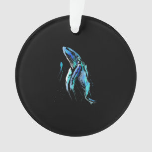Scuba Diver Humpback Whale Swimming Diving Gift Ornament