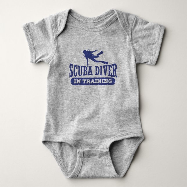 Scuba Diver In Training Baby Bodysuit (Front)