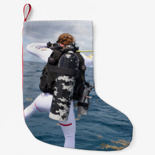 Scuba Diver Jump Small Christmas Stocking