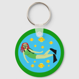 Scuba Diver Key Ring