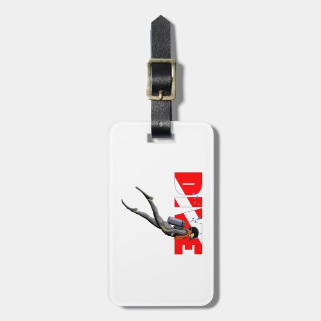 SCUBA Diver Luggage Tag (Front Vertical)