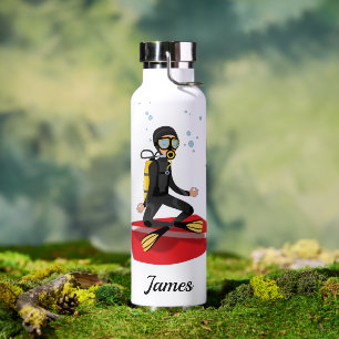 Scuba Diver Meditating Yoga Be Calm Water Bottle