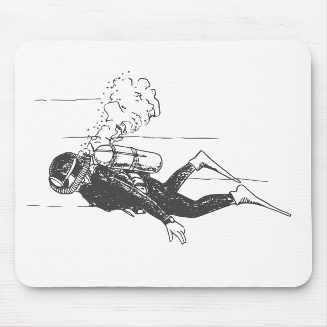 Scuba Diver Mouse Mat (Front)