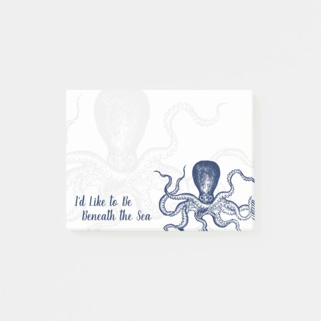 Scuba Diver Octopus Beneath the Sea Post-it Notes (Front)