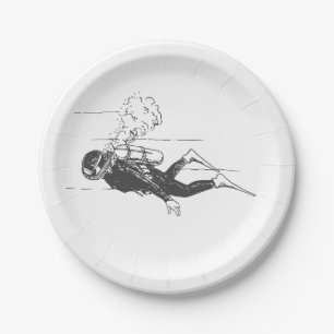 Scuba Diver Paper Plate