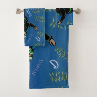 SCUBA Diver Personalised Bath Towel Set