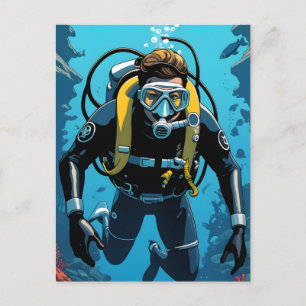 Scuba Diver Postcard