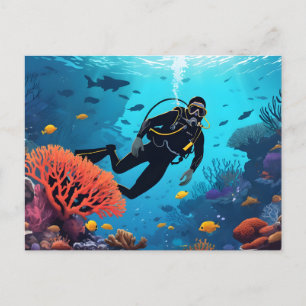 Scuba Diver Postcard
