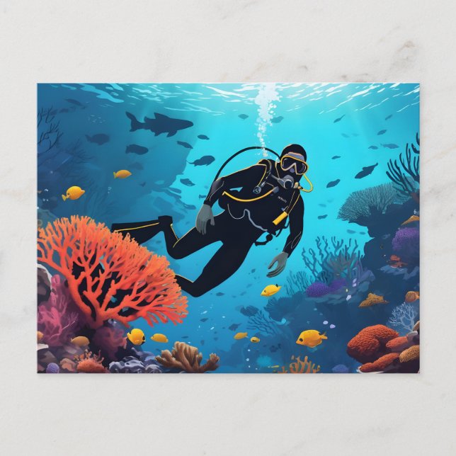 Scuba Diver Postcard (Front)