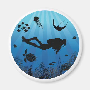 Scuba Diver Sealife Underwater Magnet