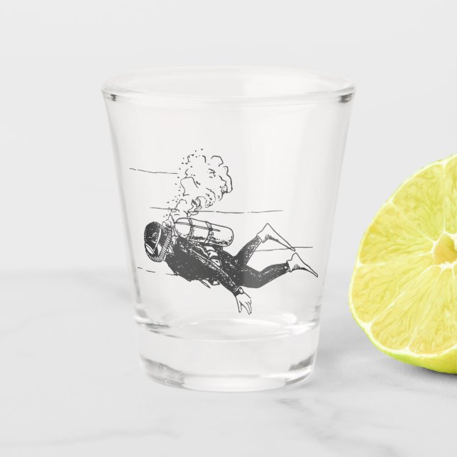 Scuba Diver Shot Glass (Front)
