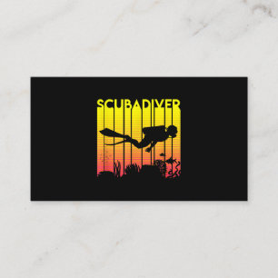 Scuba Diver Silhouette  Diving Swimming Sea Diver Business Card