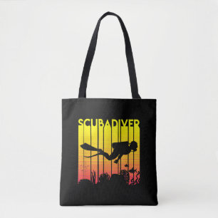 Scuba Diver Silhouette  Diving Swimming Sea Diver Tote Bag