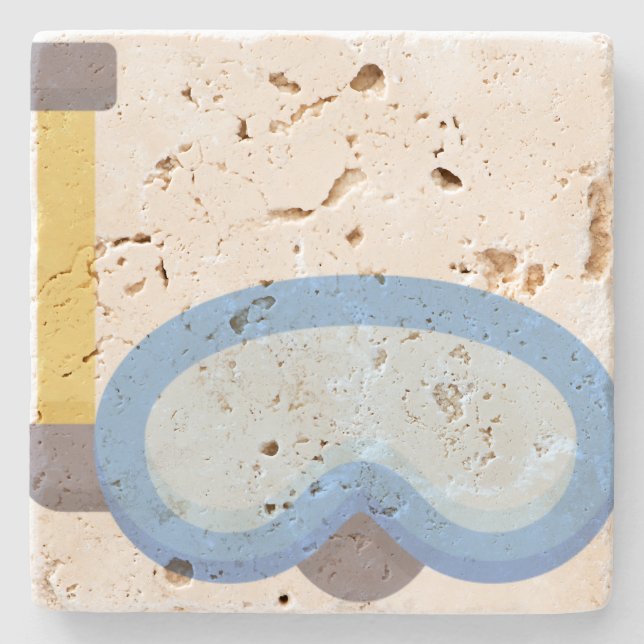 Scuba diver stone coaster (Front)