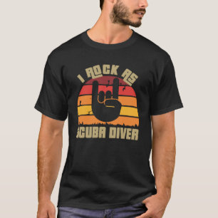 Scuba Diver Sun Vintage Style Colorful T-Shirt