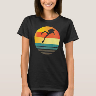 Scuba Diver Sunset Freediving Underwater Activity  T-Shirt