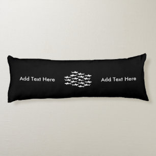 Scuba Diver Swimming with a School of Sharks Body Cushion